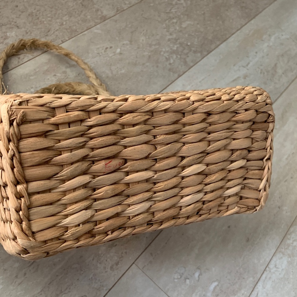 Vintage 90s Esprit Natural Woven Floral Tote Bag - Picture 8 of 8